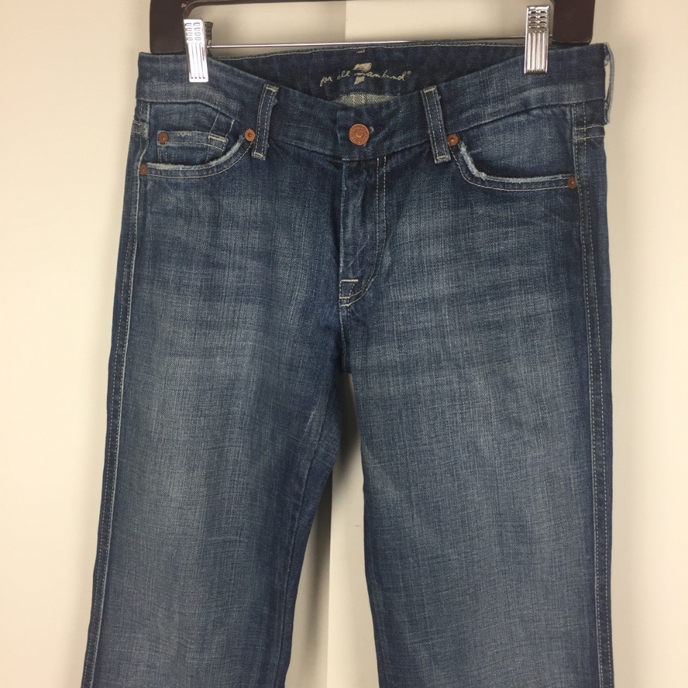 7FAM A-Pocket Rhinestone Jeans Denim Bootcut Bling - Picture 6 of 8